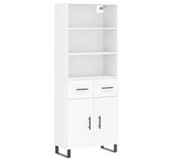 (white, 2 doors 2 drawers) vidaXL Highboard Sideboard Storage Cabinet High Gloss White Engineered Wood