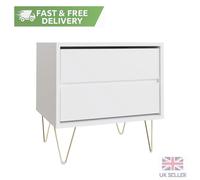 Timber Art Design Monaco Bedside Table 2 Drawer White