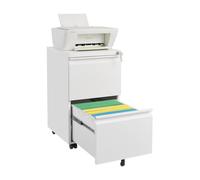 White 2-Drawer Mobile File Cabinet with Lock & Wheels - Rolling Metal Storage for Home Office, Under Desk, Fits Letter/Legal/F4/A4 Size - Fully Assembled (Except Wheels)