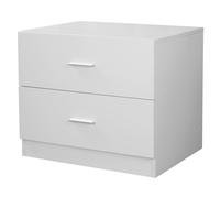 (White) 2 Drawer Wooden Kids Bedroom Chest
