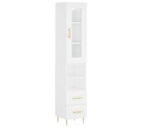 (white, 2 drawers 2 shelves) vidaXL Highboard Sideboard Cupboard Storage Cabinet Smoked Oak Engineered Wood
