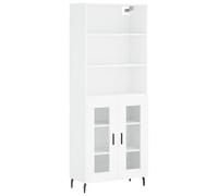 (white, 2 glass doors) vidaXL Highboard Sideboard Storage Cabinet High Gloss White Engineered Wood