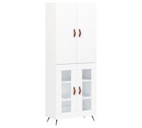(white, 2 glass doors) vidaXL Highboard Sideboard Storage Cabinet Side Cabinet Black Engineered Wood