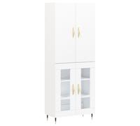 (white, 2 glass doors) vidaXL Highboard Sideboard Storage Cabinet Side Cabinet White Engineered Wood