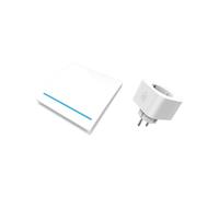 (White) 2 in 1 433Mhz Smart EU Plug Wall Switch AC 85-240V Smart Wall Smart Switch APP Vioce Control Work With Amazon Alexa The Google Assistant
