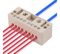 White 2 in 8 out Wire Junction Box, 220V Plastic Enclosure Terminal Block (Green - 2 in and 8 out)