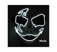 (White 2) Neon Light LED Mask LED Halloween Scary Mask Cosplay Party Masque Masquerade
