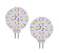 (White) 2 Pack G4 LED Bulb 2W 12V 24V AC/DC 12 LED SMD 2835 Warm White for Cooker Hood Cocina RV