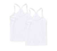 White 2 Pack Girls Cotton Vest Solid Underwear Kids Toddler Baby Sleeveless Tank Top Raceback Gym Vest Plain Casual Summer Spaghetti Camisole Undershirt Soft Sleeveless T-Shirts 10-11 Years