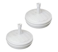 (White, 2) Parasol Umbrella Base Stand Sand Water Plastic Pole Garden Beach Patio Sun Shade