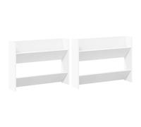 (white, 2 pcs/ 60 cm/ 80 cm) vidaXL Wall Shoe Cabinet Shoe Rack Hall Shoe Storage Cupboard Engineered Wood