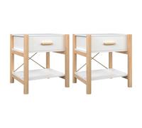 (white, 2 pcs) vidaXL 1/2x Bedside Table Engineered Wood Nightstand End Table Multi Colours