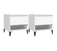 (white, 2 pcs) vidaXL 1/2x Side Table White Engineered Wood Sofa Couch End Coffee Lamp Table