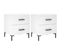 (white, 2 pcs) vidaXL Bedside Cabinet Bed Table Nightstand Concrete Grey Engineered Wood