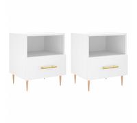 vidaXL Bedside Cabinets 2 pcs White 40x35x47.5 cm Engineered Wood, White