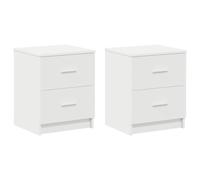 vidaXL Bedside Cabinets 2 pcs with 2 Drawers White 40x36x50 cm