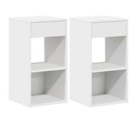 (white, 2 pcs) vidaXL Bedside Cabinet with Drawer Old Wood 35x34x66.5 cm bedside table