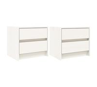 (white, 2 pcs) vidaXL Bedside Cabinets Bed Table Nightstand Bedside Table Solid Wood Pine