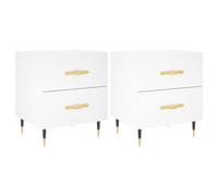 (white, 2 pcs) vidaXL Bedside Cabinets Bedside Table Nightstand 2 pcs Black Engineered Wood