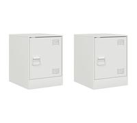 (white, 2 pcs) vidaXL Bedside Cabinets Nightstand Bed Side Cabinet 2 pcs Olive Green Steel