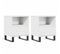 (white, 2 pcs) vidaXL Bedside Cabinets Nightstand Side Table Bed Cabinet Engineered Wood