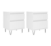 vidaXL Bedside Cabinets 2 pcs White 40x35x50 cm Engineered Wood