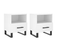 vidaXL Bedside Cabinets 2 pcs White 40x35x47.5 cm Engineered Wood, White