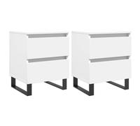 (white, 2 pcs) vidaXL Bedside Cabinets Side Table Nightstand 2 pcs Sonoma Oak Engineered Wood
