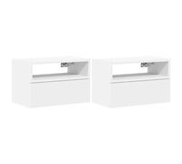 vidaXL Wall-mounted Bedside Cabinets 2 pcs White 45x26x28.5 cm