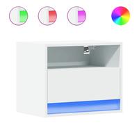 (white, 2 pcs) vidaXL Wall-mounted Bedside Cabinet with LED Lights Bed Cabinet