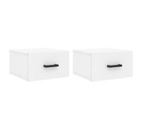(white, 2 pcs) vidaXL Wall-mounted Bedside Cabinets Floating Cabinets 2 pcs Concrete Grey