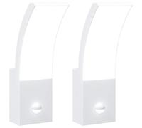 (white, 2 pcs/with sensor) vidaXL Outdoor LED Wall Light with Sensor Wall Lamp White Die-cast Aluminium