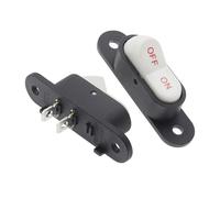 White 2 Pin Light ON/OFF Boat Button Switch 250V 6A AC AMP 125V 10A Electric Wok Home Start Switch(2PCS)