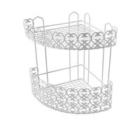 White 2-Tier Corner Cosmetic Holder Model Florenza