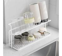 White 2-Tier Mug & Bottle Drying Rack With Drain Tray Cup Storage Holder For Kitchen