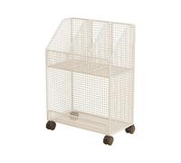 White 2-Tier Rolling Book Cart - Versatile Under-Desk Storage Organizer for Kitchen Office Bedroom - Stylish Mobile Bookshelf on Wheels for Files and Essentials