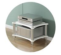 White 2-Tier TV Stand - Stylish Audio Stand for Modern Amplifiers Speakers & Home Theater - Adjustable Height Design Perfect for Living Room & Entertainment Setup