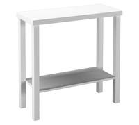(White) 2-Tier Wooden Narrow Console Side Table Entryway Hallway Furniture Home Office