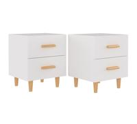 (white, 2) vidaXL 1/2x Bed Cabinet Bedroom Nightstand Bedside Storage Table Multi Colours