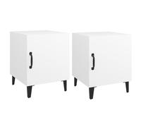 (white, 2) vidaXL 1/2x Bedside Cabinet Engineered Wood End Table Nightstand Multi Colours