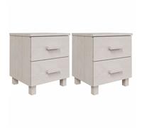 (white, 2) vidaXL 1/2x Bedside Cabinet Solid Wood Pine Wooden Bed Table Multi Colours