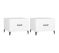 (White, 2) vidaXL 1/2x Coffee Table with Metal Legs End Centre Accent Table Multi Colours