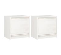 vidaXL Bedside Cabinets 2 pcs White 40x30.5x40 cm Solid Pinewood