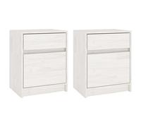Vidaxl Bedside Cabinets 2 Pcs White 40X31X50 Cm Solid Pinewood, White