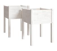 (white, 2) vidaXL 1/2x Solid Pinewood Garden Planter Flower Box Planter Pot Multi Colours