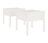 (white, 2) vidaXL 1/2x Solid Pinewood Garden Planter Patio Flower Box Pot Multi Colours