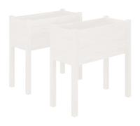 (white, 2) vidaXL 1/2x Solid Pinewood Garden Planter Patio Flower Box Pot Multi Colours