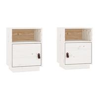 vidaXL Bedside Cabinets 2 pcs White 40x34x55 cm Solid Wood Pine, White