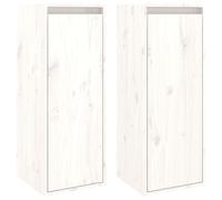 (white, 2) vidaXL 1/2x Solid Wood Pine Wall Cabinet Shelf Hanging Wall Unit Multi Colours