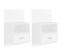 (white, 2) vidaXL 1/2x Wall Bedside Cabinet Home Bed Cabinet Furniture Multi Colours